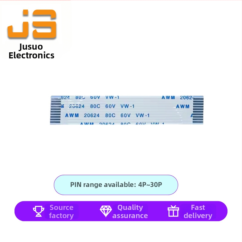 FPC/FFC συνδετήρας για AWM20624, απόσταση 1.0 mm, 2–80 ακίδες, ευέλικτο καλώδιο, σε ίδια ή αντίθετη κατεύθυνση