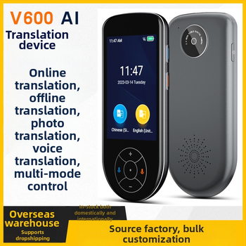 Traducător vocal V600 cu 137 de limbi, ecran, Android, Bluetooth, traducere offline și traducere foto offline