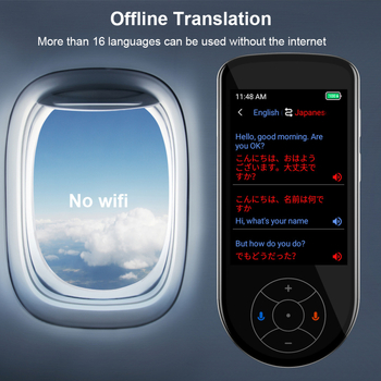 Traducător vocal V600 cu 137 de limbi, ecran, Android, Bluetooth, traducere offline și traducere foto offline