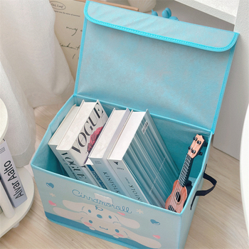 Αναδιπλούμενο υφασμάτινο κουτί αποθήκευσης με σχέδιο καρτούν, 35 L, φορητό για οικία και φοιτητικό δωμάτιο