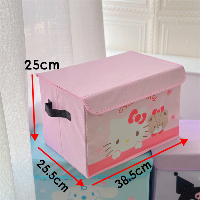 Αναδιπλούμενο υφασμάτινο κουτί αποθήκευσης με σχέδιο καρτούν, 35 L, φορητό για οικία και φοιτητικό δωμάτιο