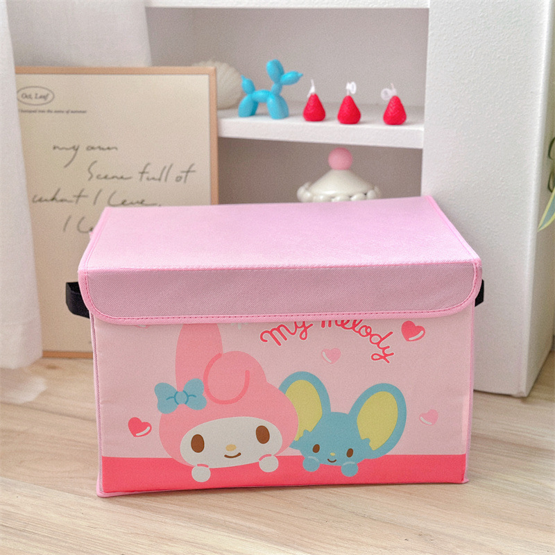 Αναδιπλούμενο υφασμάτινο κουτί αποθήκευσης με σχέδιο καρτούν, 35 L, φορητό για οικία και φοιτητικό δωμάτιο