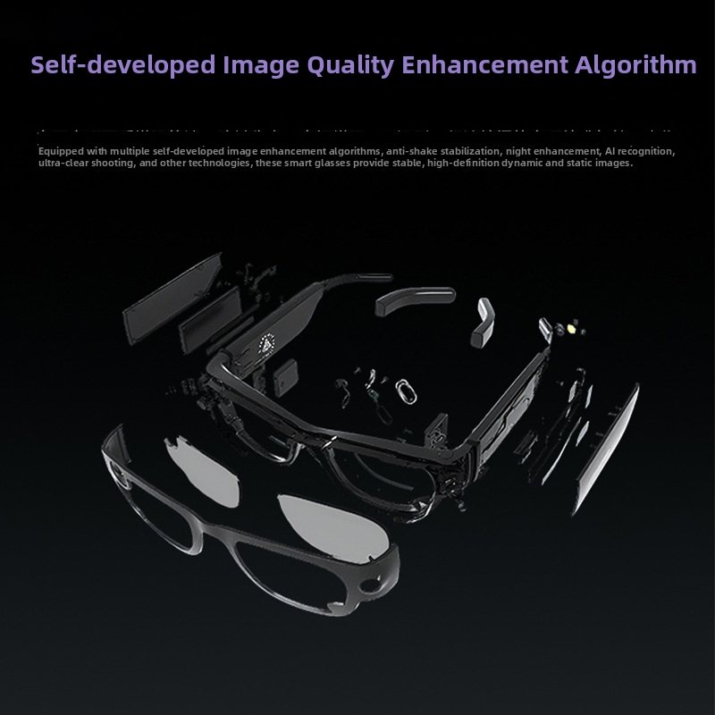AI inteligentné okuliare s 2 MP kamerou, na hlavu, bezdrôtový dosah 5–10 m, ovládanie tlačidlom, hmotnosť 43 g