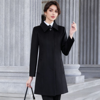 Unisex vuneni kaput za zimu - rever, jednoslojno kopčanje na jedan gum, srednja duljina, poslovni formalni stil