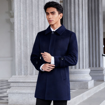 Unisex vuneni kaput za zimu - rever, jednoslojno kopčanje na jedan gum, srednja duljina, poslovni formalni stil