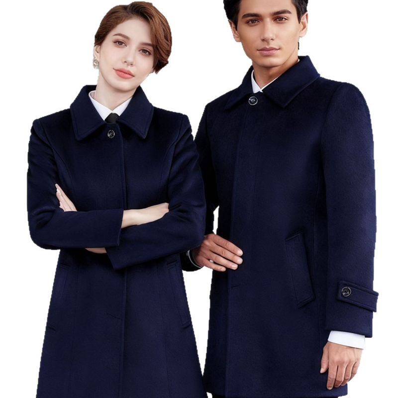 Unisex vuneni kaput za zimu - rever, jednoslojno kopčanje na jedan gum, srednja duljina, poslovni formalni stil