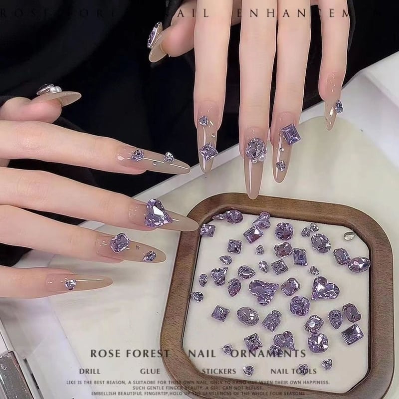 Кристали за маникюр: смесени, материал: черупка, модел: верига, стил: прост, серия: друга, марка Unique