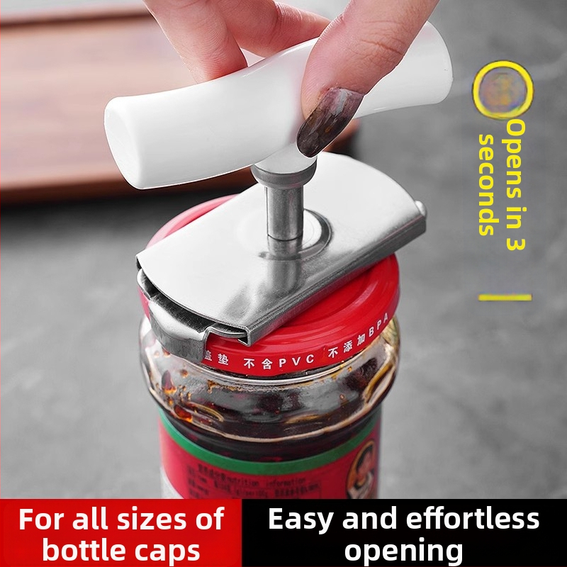 Otvárač na konzervy, nerezová oceľ, multifunkčný otvárač na fľaše a sklenice