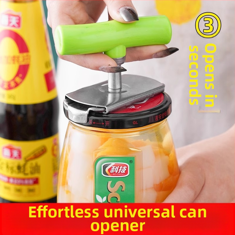 Otvárač na konzervy, nerezová oceľ, multifunkčný otvárač na fľaše a sklenice