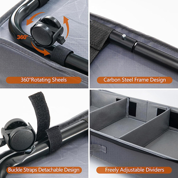 Κιβώτιο αποθήκευσης κάτω από το κρεβάτι με ρόδες — πτυσσόμενο, χωρητικότητας 43 L, για αποθήκευση κάτω από το κρεβάτι, Oxford ύφασμα και μη υφασμένο ύφασμα