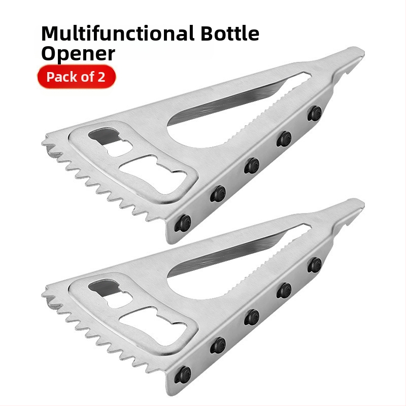 Viacúčelový otvárač na fľaše a poháre, otvárač na sklenené nádoby, otvárač na viečka a škrabka na rybie šupiny