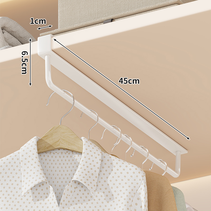Vješalica za ormar, horizontalne i vertikalne šine, bez bušenja, metalna konstrukcija, moderni minimalistički stil