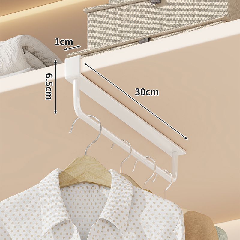Vješalica za ormar, horizontalne i vertikalne šine, bez bušenja, metalna konstrukcija, moderni minimalistički stil