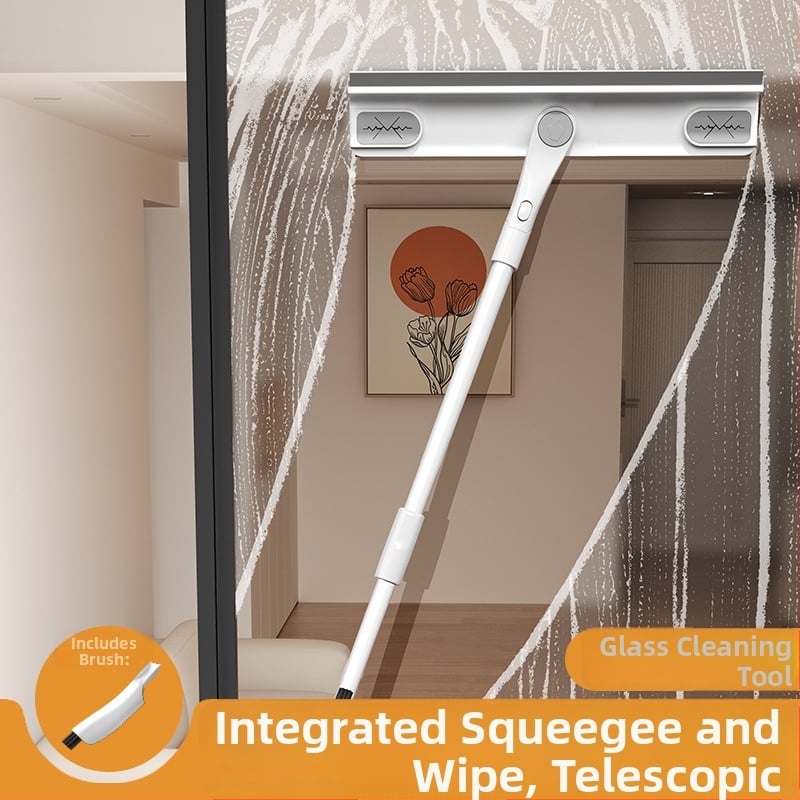 Двустранен комплект за почистване на прозорци за дома – Wanben, пластмасов, ръчен инструмент