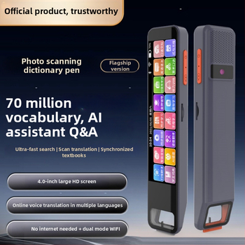 Pena de citire punctată pentru învățarea limbii engleze cu dicționar și traducere, model A22, 5V, baterie litiu reîncărcabilă, corp din plastic