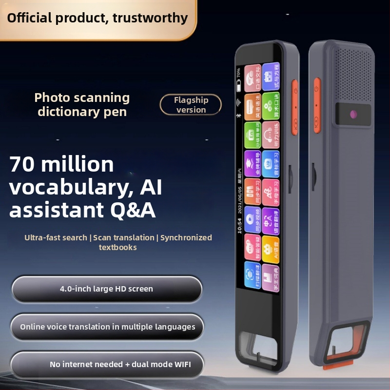 Pena de citire punctată pentru învățarea limbii engleze cu dicționar și traducere, model A22, 5V, baterie litiu reîncărcabilă, corp din plastic