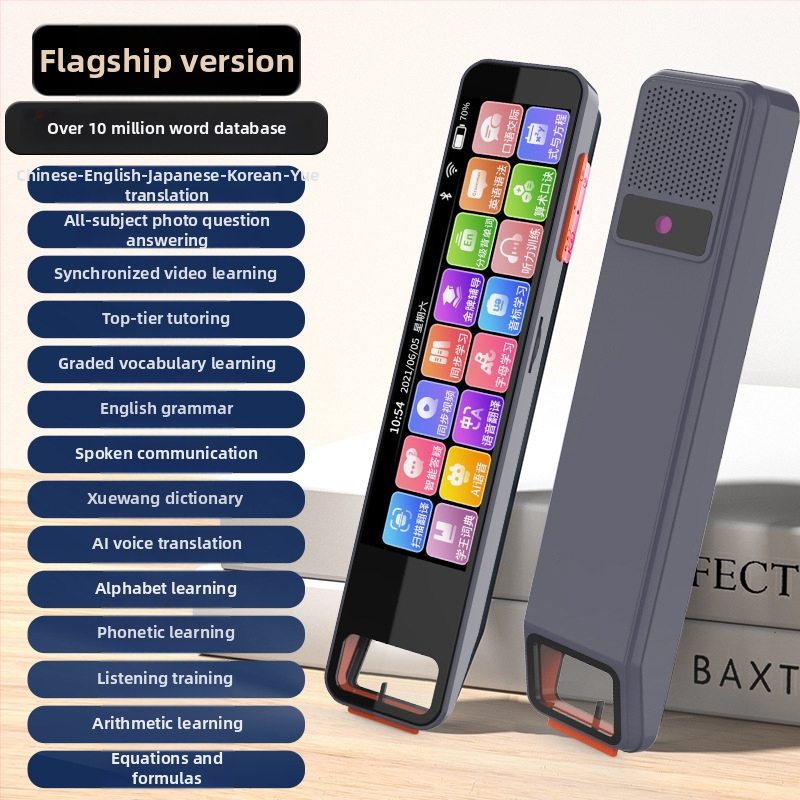 Pena de citire punctată pentru învățarea limbii engleze cu dicționar și traducere, model A22, 5V, baterie litiu reîncărcabilă, corp din plastic