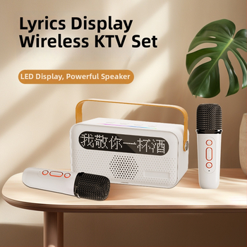Kućni karaoke zvučnik s prikazom teksta i ugrađenom mikrofonskom zvučnom kartom — Bluetooth 5.3, 3 zvučnika, 5W, frekvencijski raspon 100 Hz–20 kHz