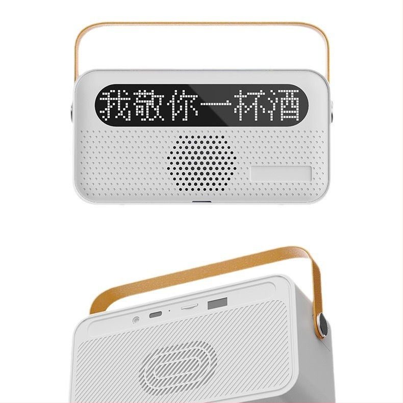 Kućni karaoke zvučnik s prikazom teksta i ugrađenom mikrofonskom zvučnom kartom — Bluetooth 5.3, 3 zvučnika, 5W, frekvencijski raspon 100 Hz–20 kHz
