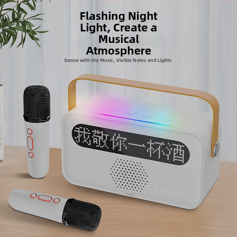 Kućni karaoke zvučnik s prikazom teksta i ugrađenom mikrofonskom zvučnom kartom — Bluetooth 5.3, 3 zvučnika, 5W, frekvencijski raspon 100 Hz–20 kHz
