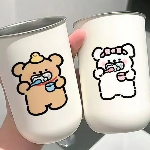Crayon Shin-chan Nehrđajući čelik – set dviju čaša za ispiranje usta za kućnu upotrebu, sladak dizajn