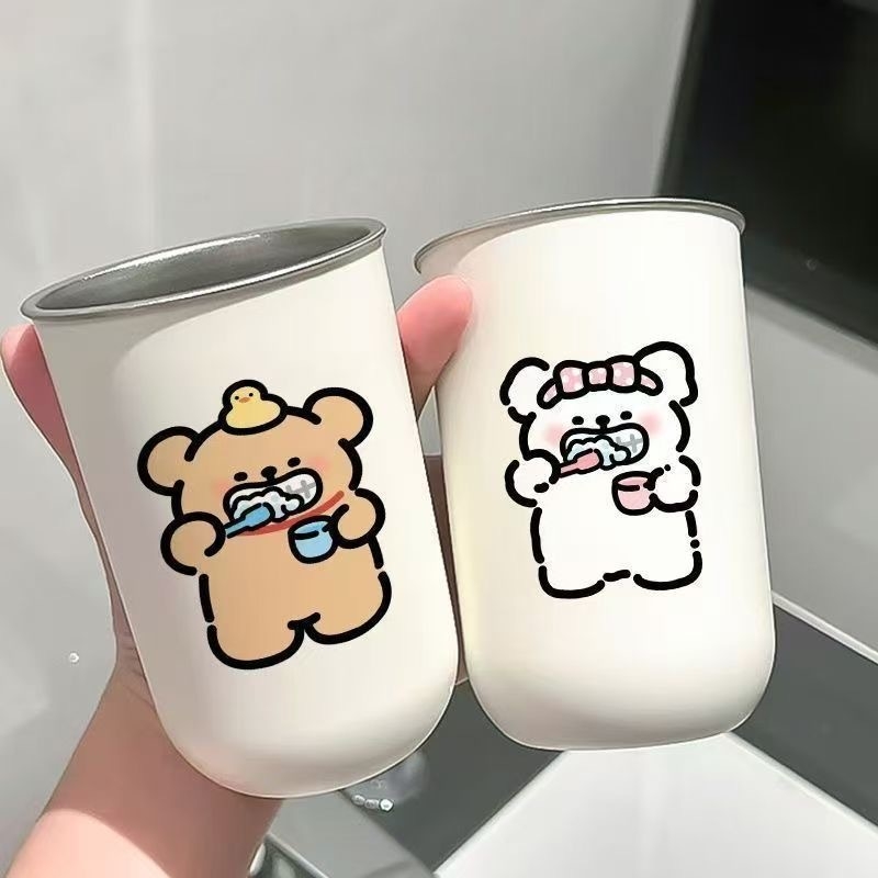 Crayon Shin-chan Nehrđajući čelik – set dviju čaša za ispiranje usta za kućnu upotrebu, sladak dizajn