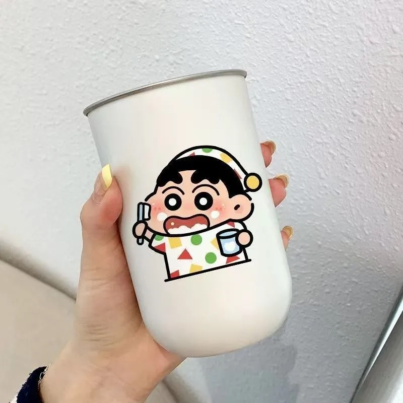 Crayon Shin-chan Nehrđajući čelik – set dviju čaša za ispiranje usta za kućnu upotrebu, sladak dizajn