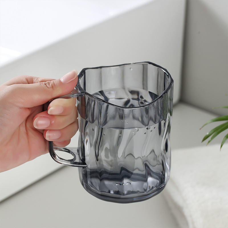 Plastična čašica za četkicu i ispiranje usta, prozirna s vodnim valovima nordičkog dizajna, za parove i kućnu upotrebu, prilagodljivo