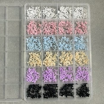 24 парчета комплект мини панделки за маникюр, аксесоари за нокти от смола, Bow серия