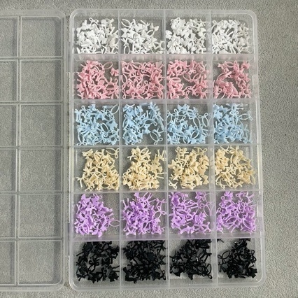 24 парчета комплект мини панделки за маникюр, аксесоари за нокти от смола, Bow серия