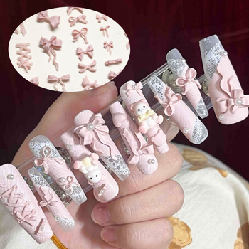 Szilikon manikűr forma – masni alakú, 3D-relief, DIY kristálydísz, 50 g