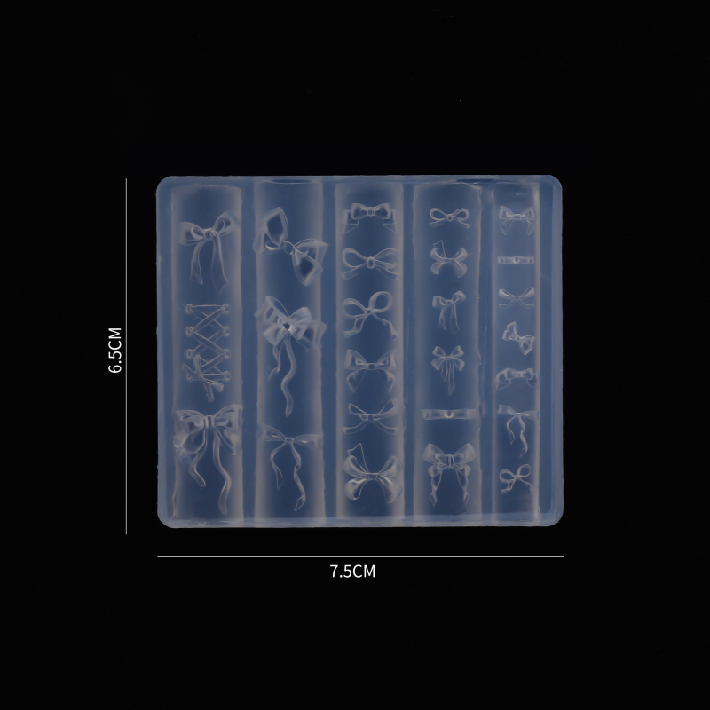 Szilikon manikűr forma – masni alakú, 3D-relief, DIY kristálydísz, 50 g