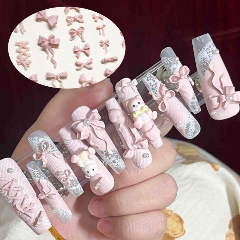 Szilikon manikűr forma – masni alakú, 3D-relief, DIY kristálydísz, 50 g