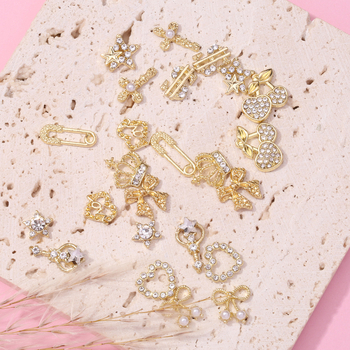 Ischmann сплавни аксесоари за маникюр – дизайн Cross, Butterfly, Bow и Love; стил: прост, сладък и куул; Материал: сплав