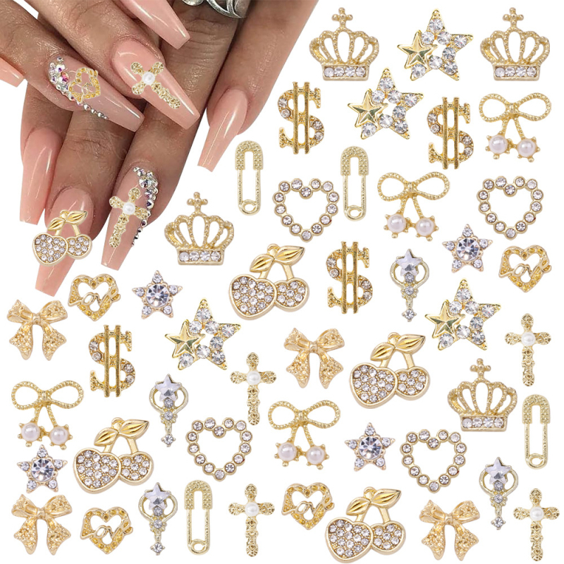 Ischmann сплавни аксесоари за маникюр – дизайн Cross, Butterfly, Bow и Love; стил: прост, сладък и куул; Материал: сплав