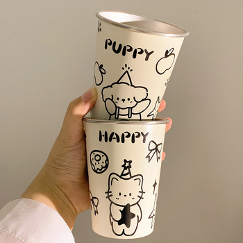 Pahar pentru periuța de dinți cu design de pisicuță desen animat, din plastic, fără marcă