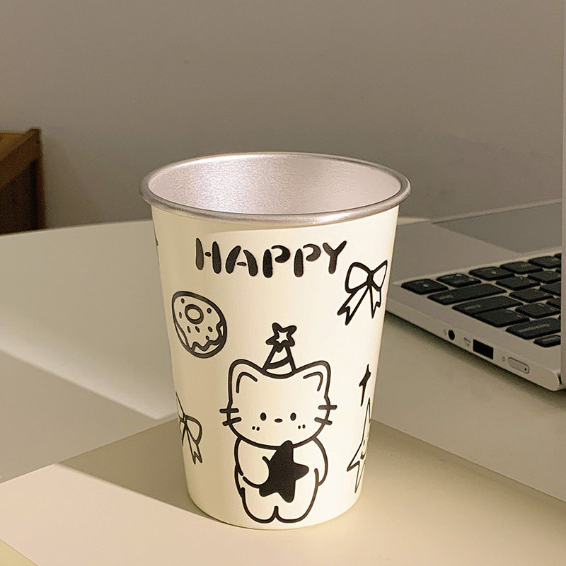 Pahar pentru periuța de dinți cu design de pisicuță desen animat, din plastic, fără marcă