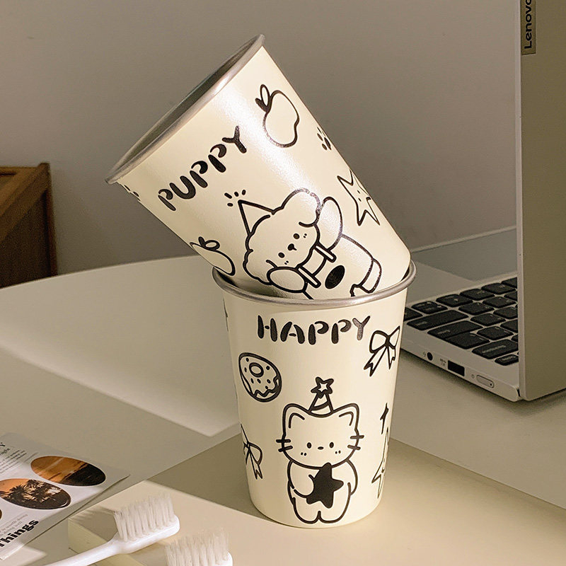 Pahar pentru periuța de dinți cu design de pisicuță desen animat, din plastic, fără marcă