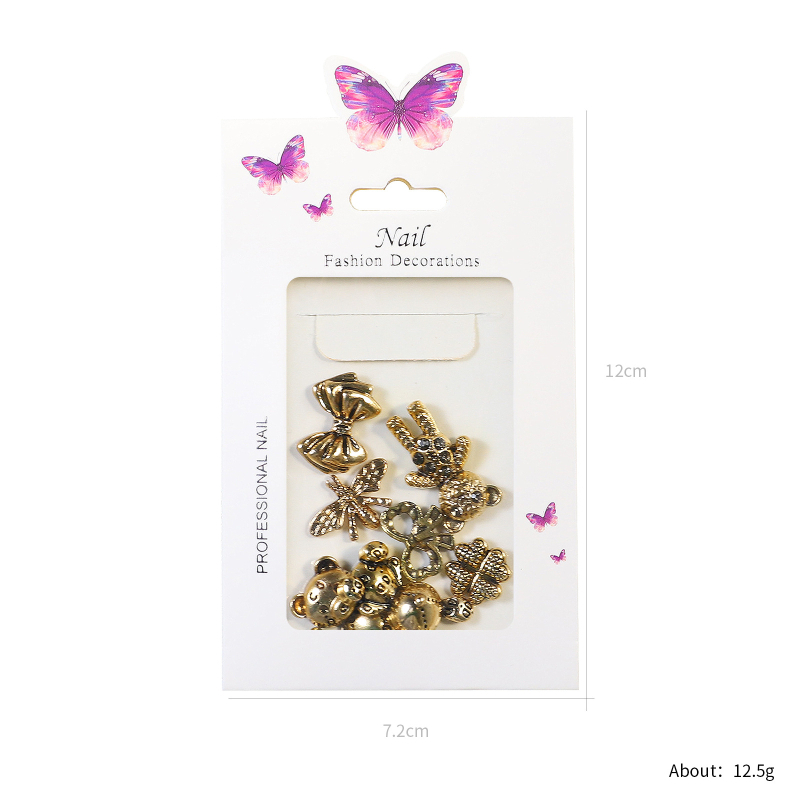 Маникюрни украси от благородна сплав: ретро стил, мечка, сърце, петолъчкова звезда, буква и панделка; материал: сплав • серия: Alloy Series • узор: Любов • стил: Прост • нетно тегло: 13 g