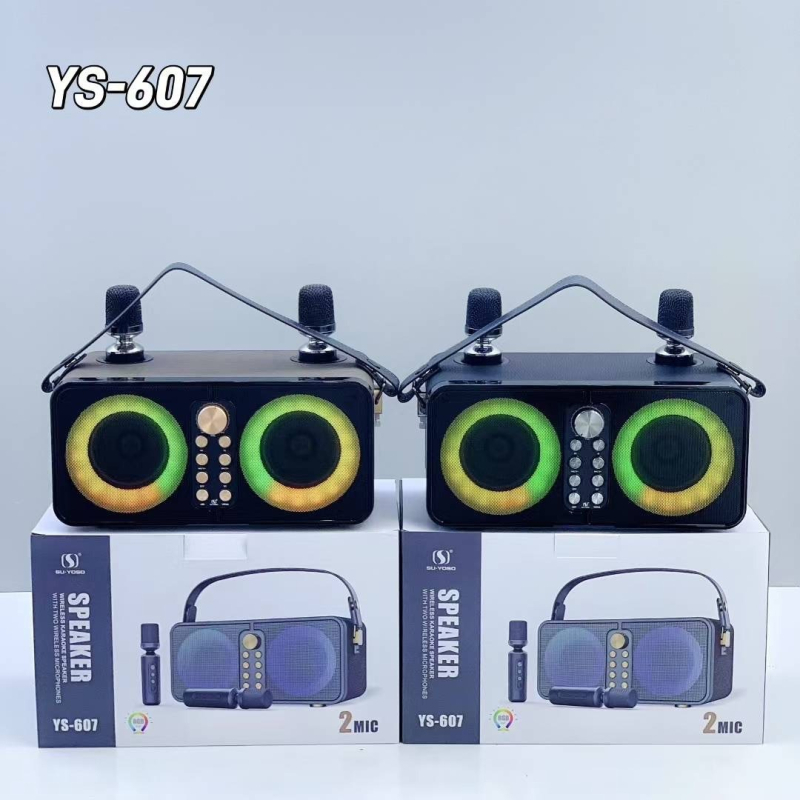 Bluetooth zvučnik s dva mikrofona za karaoke i vanjsku upotrebu, 20W izlaz, Bluetooth 5.3, frekvencijski opseg 20 Hz-20 kHz, SNR ≥75 dB, ugrađena baterija 2000-4000 mAh