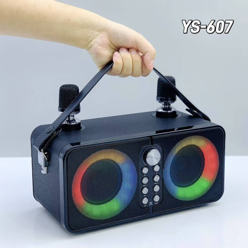 Bluetooth zvučnik s dva mikrofona za karaoke i vanjsku upotrebu, 20W izlaz, Bluetooth 5.3, frekvencijski opseg 20 Hz-20 kHz, SNR ≥75 dB, ugrađena baterija 2000-4000 mAh