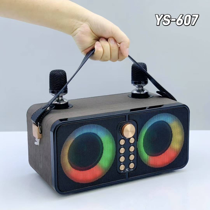 Bluetooth zvučnik s dva mikrofona za karaoke i vanjsku upotrebu, 20W izlaz, Bluetooth 5.3, frekvencijski opseg 20 Hz-20 kHz, SNR ≥75 dB, ugrađena baterija 2000-4000 mAh