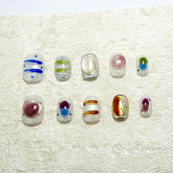 Изкуствени нокти за маникюр, ръчно изработени, сменяеми, карикатурен мотив с цветя, ултра тънки и без следи