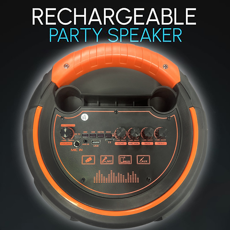 Difuzor Bluetooth portabil cu microfon pentru karaoke, sistem cu 4 difuzoare, 20W, BT 5.3, 100Hz-20kHz, SNR ≥75dB, baterie încorporată 2000-4000mAh