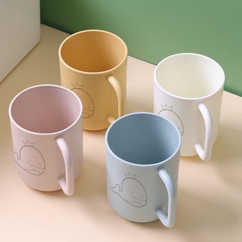 Háromtagú családi készlet szájöblítő pohár és pohár a fogkefékhez, műanyagból, logóval nyomtatva, testreszabható