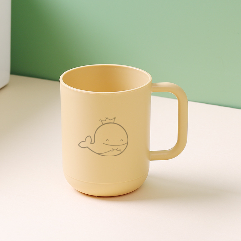 Háromtagú családi készlet szájöblítő pohár és pohár a fogkefékhez, műanyagból, logóval nyomtatva, testreszabható