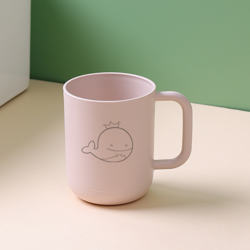 Háromtagú családi készlet szájöblítő pohár és pohár a fogkefékhez, műanyagból, logóval nyomtatva, testreszabható