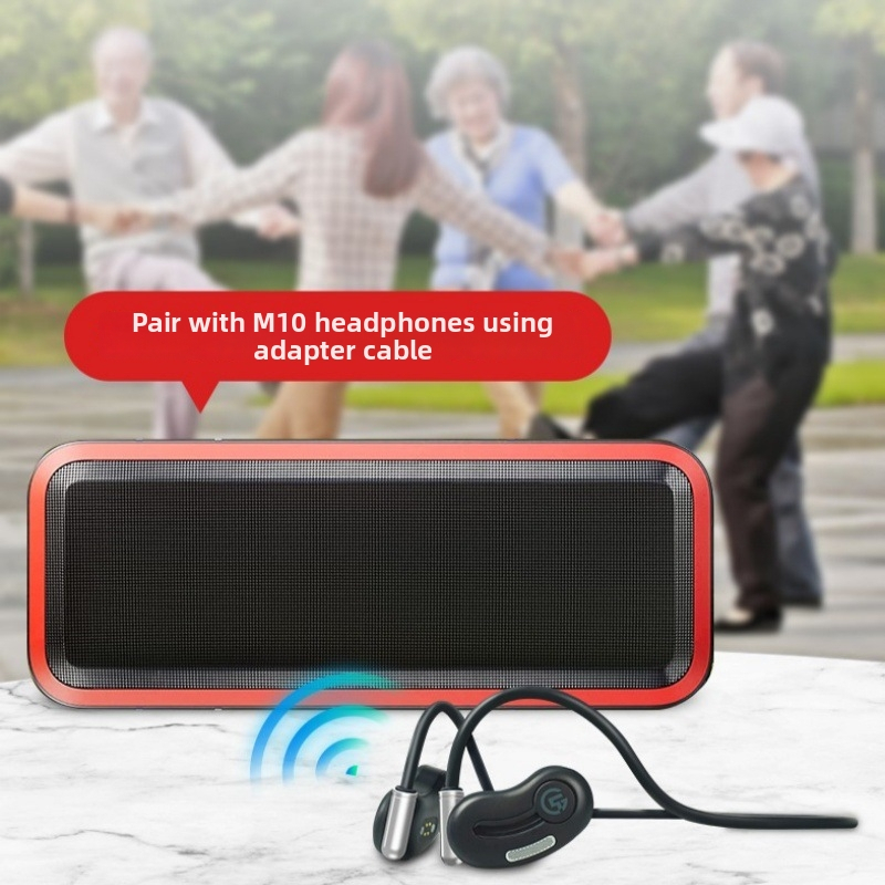 Set boxă Bluetooth F30 și căști M10 pentru dansul pătrat — Bluetooth 5.3; IPX7 rezistent la apă; 50W putere; rază de până la 80 m; răspuns în frecvență 20 Hz–20 kHz