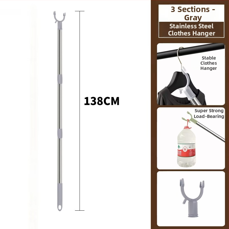 Uscător de haine din oțel inoxidabil cu tijă extensibilă, pentru uz casnic și în cămine - Yushangjia