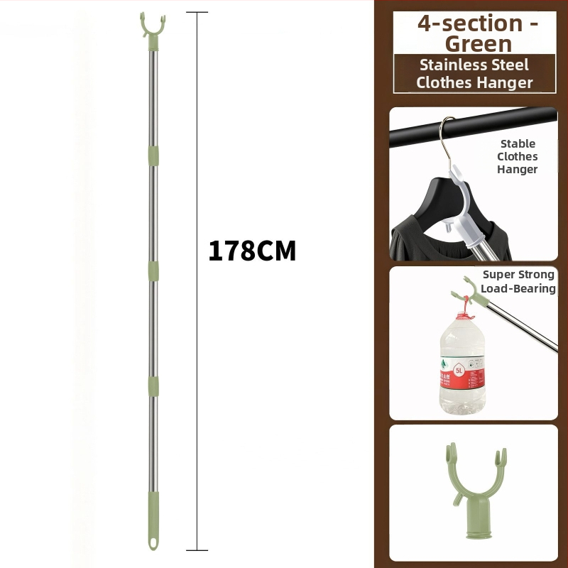 Uscător de haine din oțel inoxidabil cu tijă extensibilă, pentru uz casnic și în cămine - Yushangjia